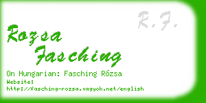 rozsa fasching business card