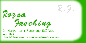 rozsa fasching business card
